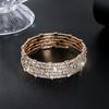 Bride full diamond multi-layer elastic bracelet multi-row cross opening winding bracelet claw diamond bracelet