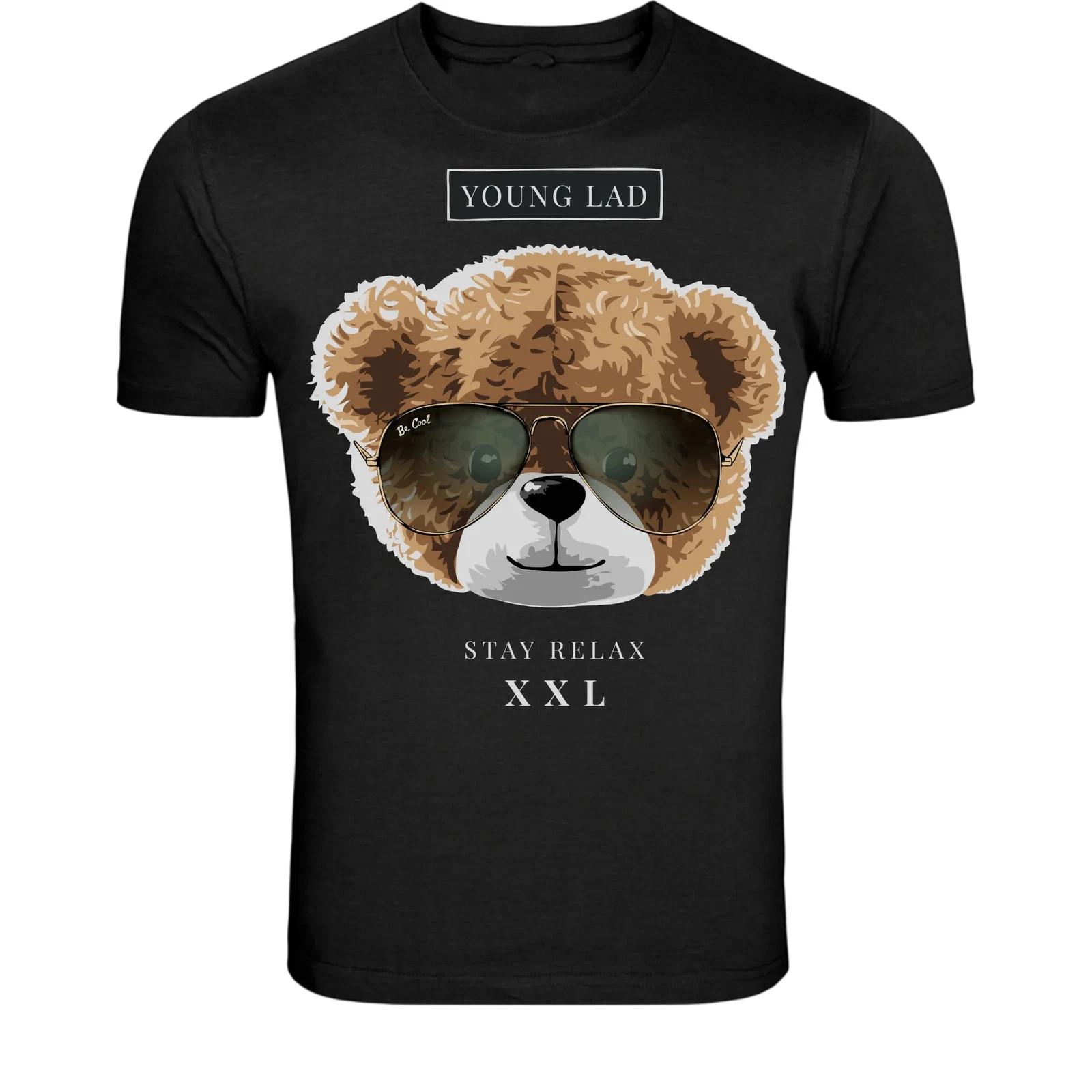 Cool Teddy Bear Sunglasses T-Shirt - Funny Relax Bear Graphic Tee 3XL