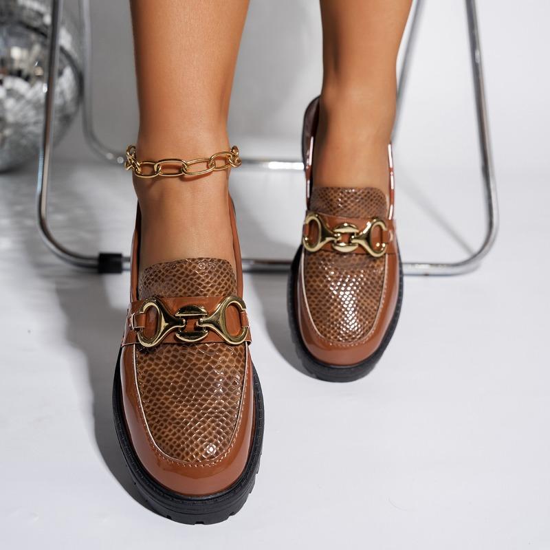 

Маленькие кожаные туфли женские новые на толстом каблуке туфли-лодочки большого размера туфли на платформе весна и осень 43 коричневый