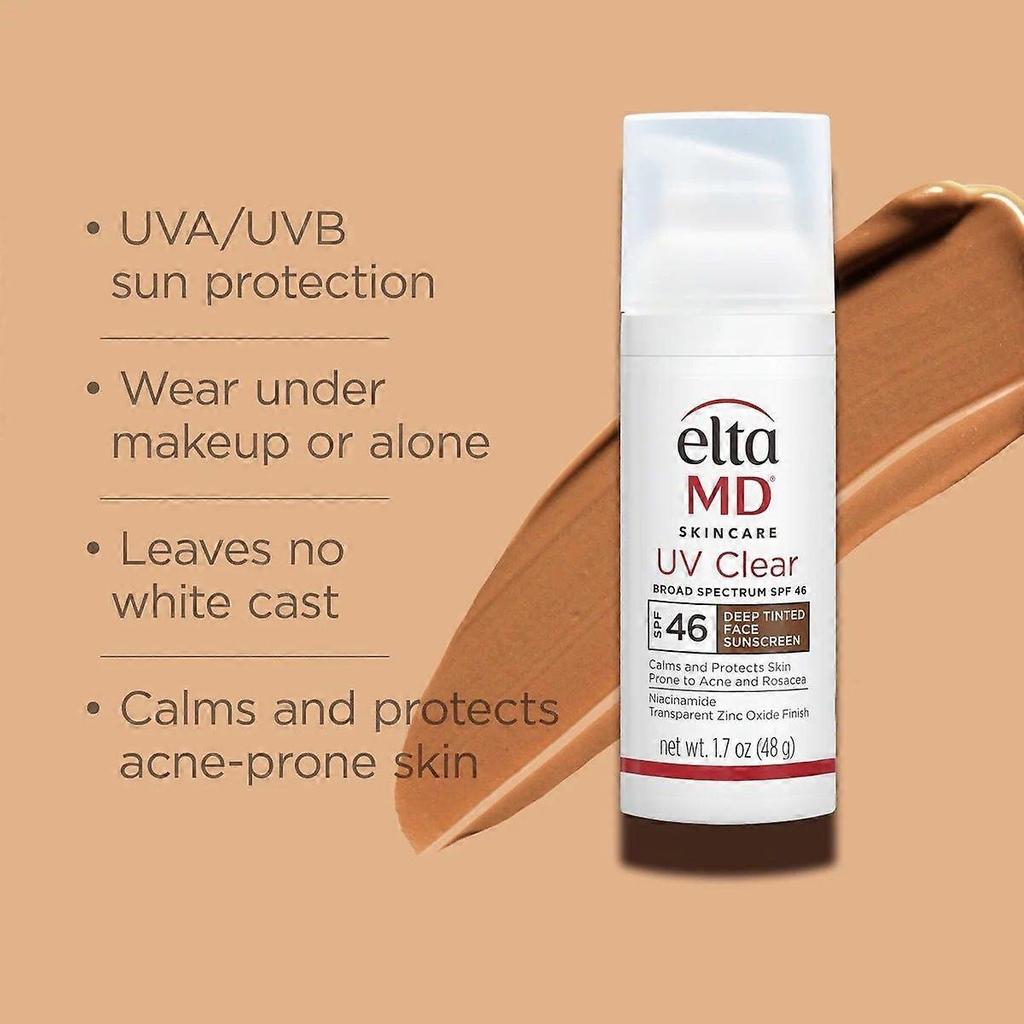 EltaMD UV Clear Krem do twarzy z filtrem przeciwsłonecznym SPF 46, Formuła bez oleju z tlenkiem cynku, Rekomendowany przez dermatologów (Zabarwione)