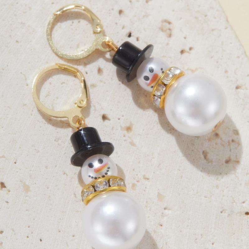 1Pair Fashion Star Snowman Sweet Personality Creative Dangle Earrings Women Christmas Day Party Daily Gifts Jewelry