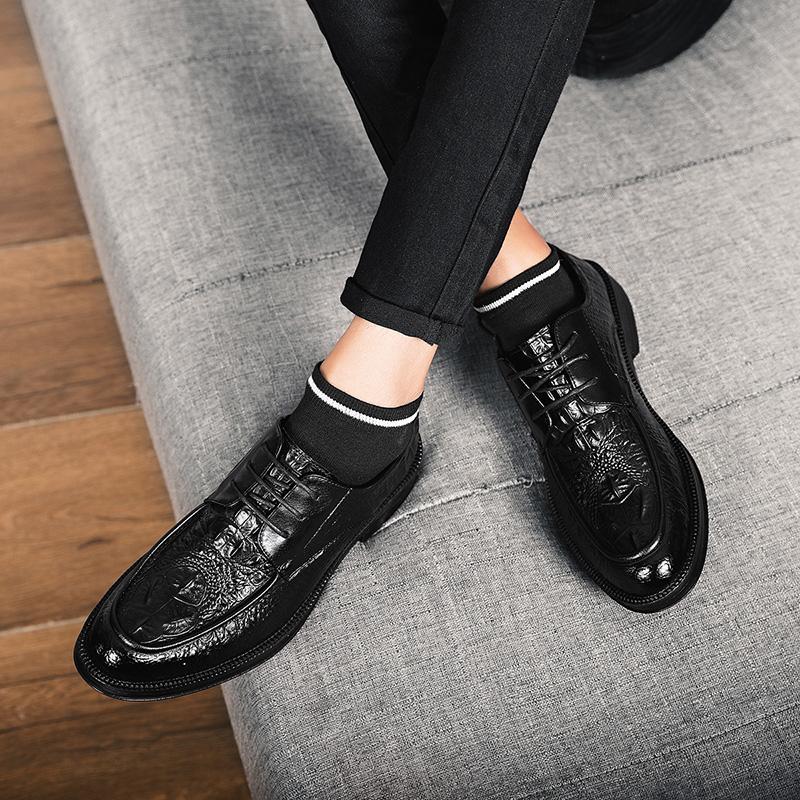 Herrenschuhe Mode Leder Freizeitschuhe Herren Sneaker Outdoor Wanderschuhe zum Schnüren Neu Rutschfest Abrieb Herren Businessschuhe