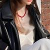 Korean Water Drop Pendant Beaded Necklace - Elegant Retro Choker for Women