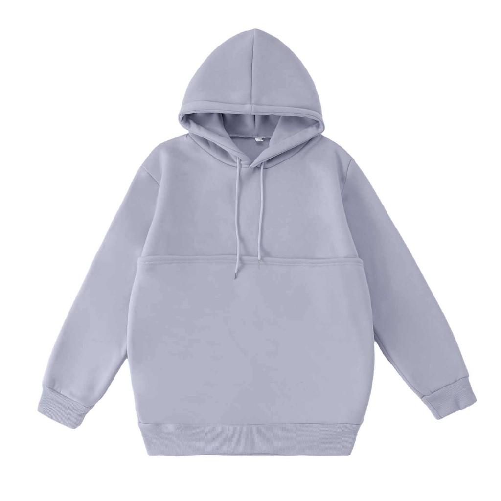 Kapuzenpullover für Damen mit großer Tasche Baumwollähnlicher Stoff Winter Lässiger Stil