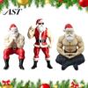 Fun Fitness Themed Gifts Strong Muscles Santa Claus Ornament, Muscle Lines And Beard Decor, 3D Printed Funny Enthusiast Christmas Decoration,