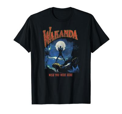 Camiseta com Poster Vintage do Pantera Negra da Marvel Comics, Selva de Wakanda
