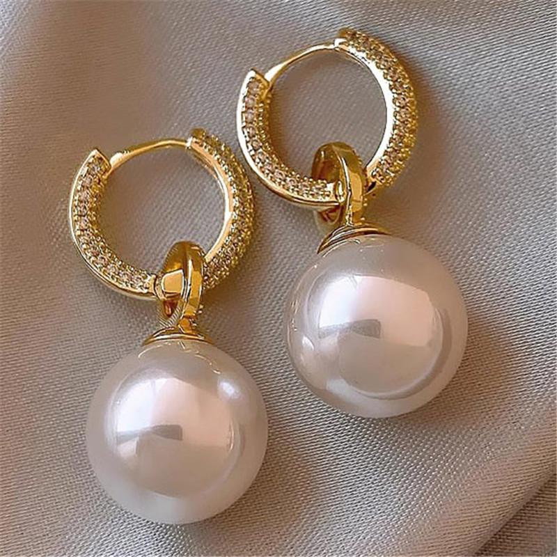 925 Sterling Silver Pearl Drop Earrings for Women Gorgeous Bright Ear Accessories Exquisite Fashion Jewelry for EngagementGood Product