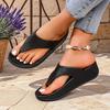 New Women's Platform Sandals Slip-On Thick Sole Mid-Heel Thong Slippers - PVC Breathable Summer Casual Beach Shoes for Daily Wear & Vacations