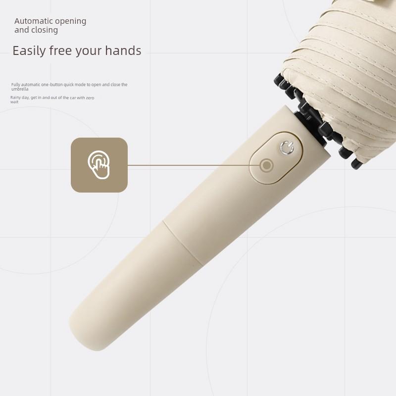 Fully Automatic Umbrella with Ring Buckle, Large Size, Double, Storm-Resistant, Student-Friendly, Dual-Use for Sun and Rain, Portable, Uv Protection