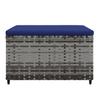 Garden Footstool with Cushions 2 pcs Grey Poly Rattan