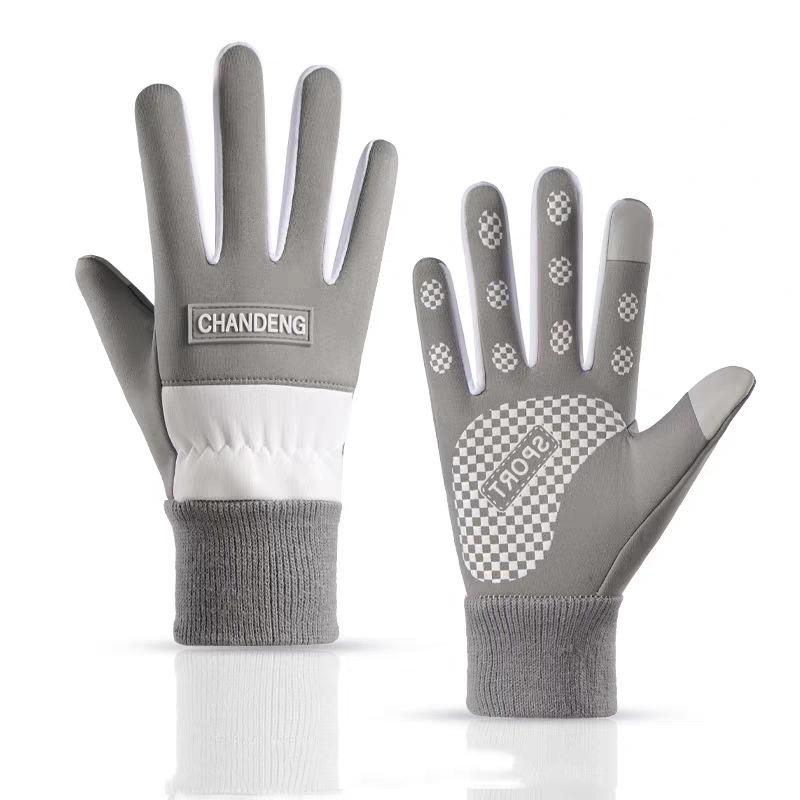 

Женские осенне-зимние уличные велосипедные перчатки, перчатки для спортзала, фитнеса, спорта, бега, теплые, с сенсорным экраном, противоскользящие, мотоциклетные перчатки серый