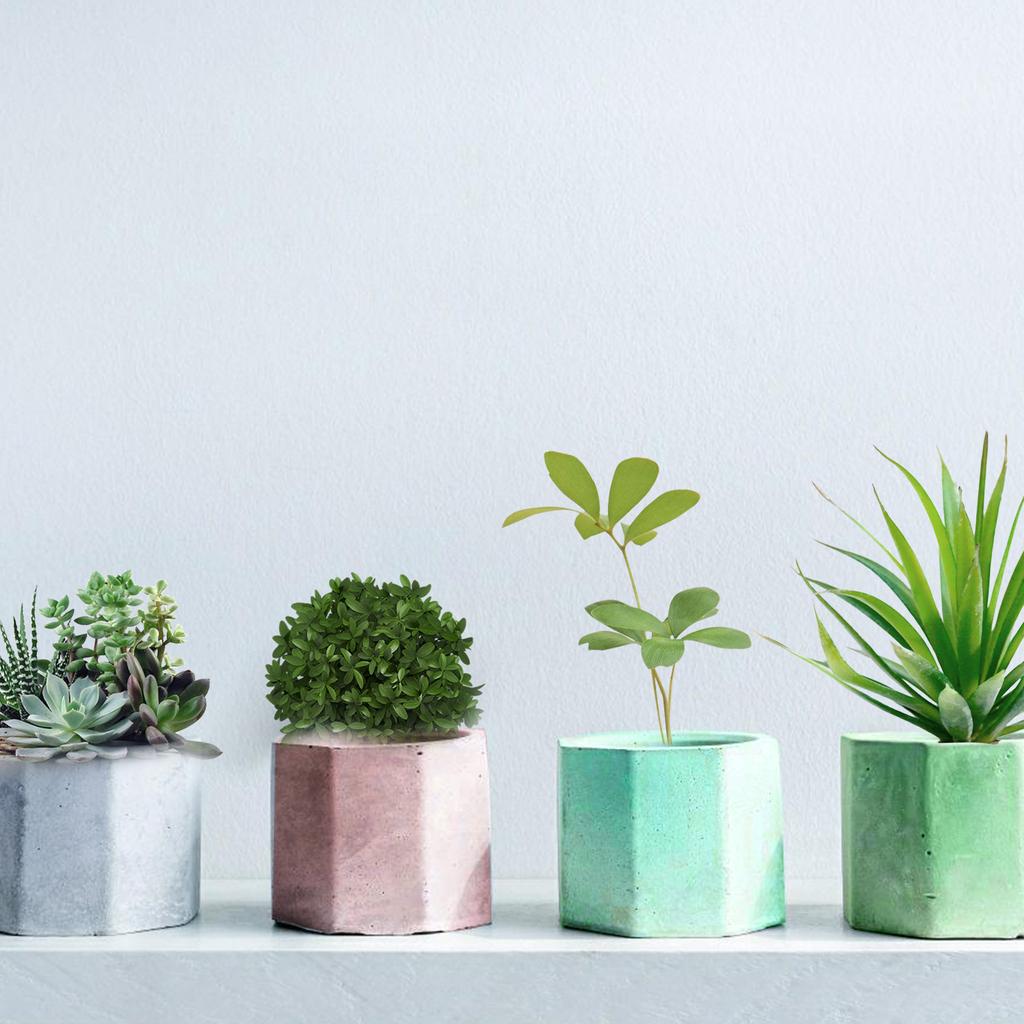 5-Pack Mini Octagon Flower Pot Silicone Molds-Small Plant Planter Pot Mold Concr