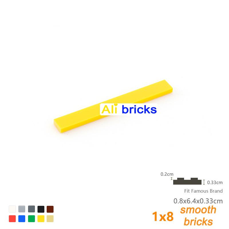 25pcs 4162 Bricks 1x8 Building Tile Construct Smooth Blocks Assembling Bulk Parts Model Kit Base MOC DIY Accessories