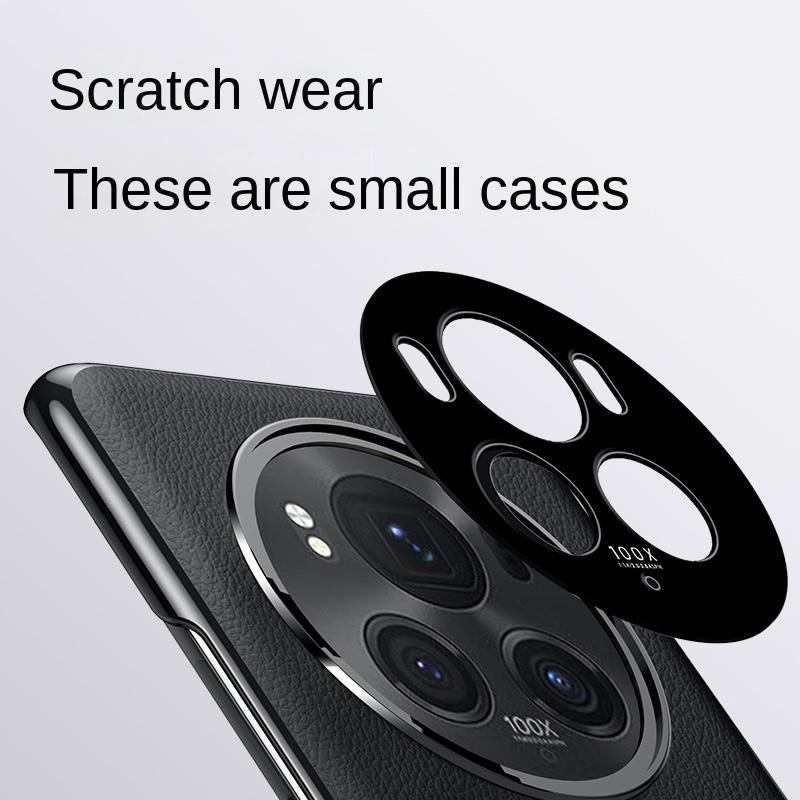 For Honor Magic 6 6 Pro Leather Lens Integrated Platinum Color-Block Anti-Scratch and Anti-Fingerprint Phone Case