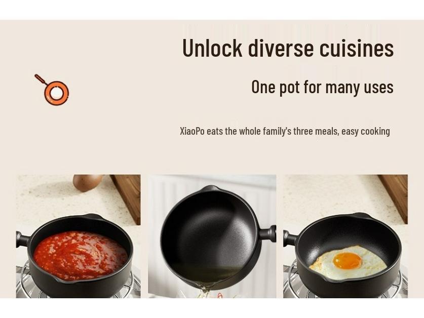 Vertiefter Gusseisen Eier- & Öl-Träufeltopf - Spritzfreies Design mit flachem Boden