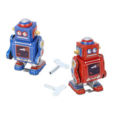 Wind Up Robot Toy Hand Made Decorative Vintage Clockwork Robot Toy Interesting Wind Up Iron Toy for