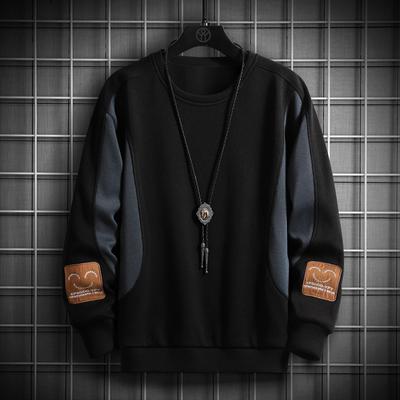 Moda Klasik Siyah Haki Patchwork Sweatshirt Erkekler İçin Kapşonlular İlkbahar Sonbahar Rahat Hip Hop Sokak Giyimleri