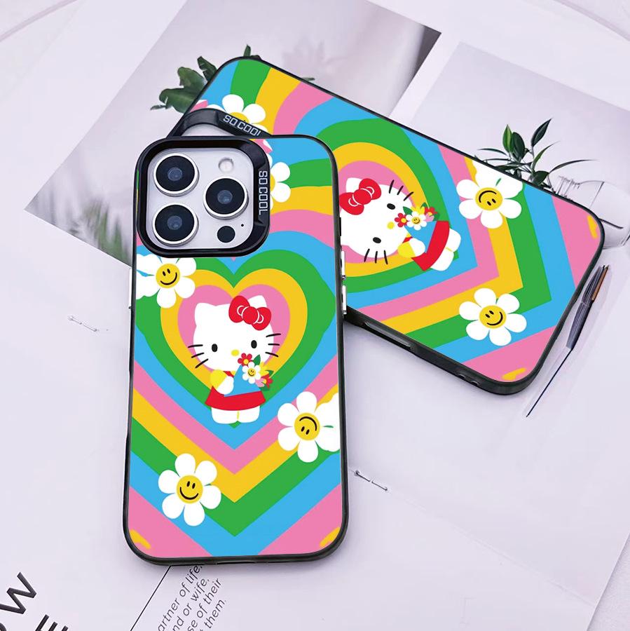 Sanrio Hello Kitty Cute Black Phone Case for Apple 16 iPhone 15 Plus