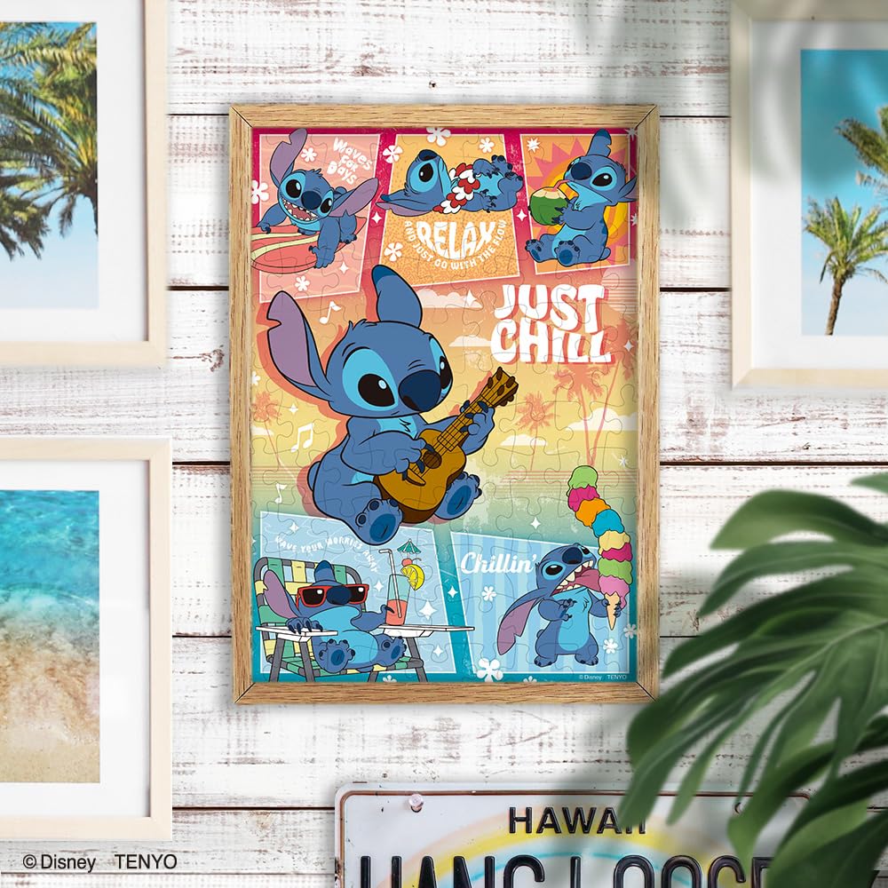 Tenyo (Tenyo) [Hergestellt in Japan] 108-teiliges Puzzle Disney „Stitch“ (18,2 x 25,7 cm) D-108-067 mit Kleber, Spachtel und Servicekarte