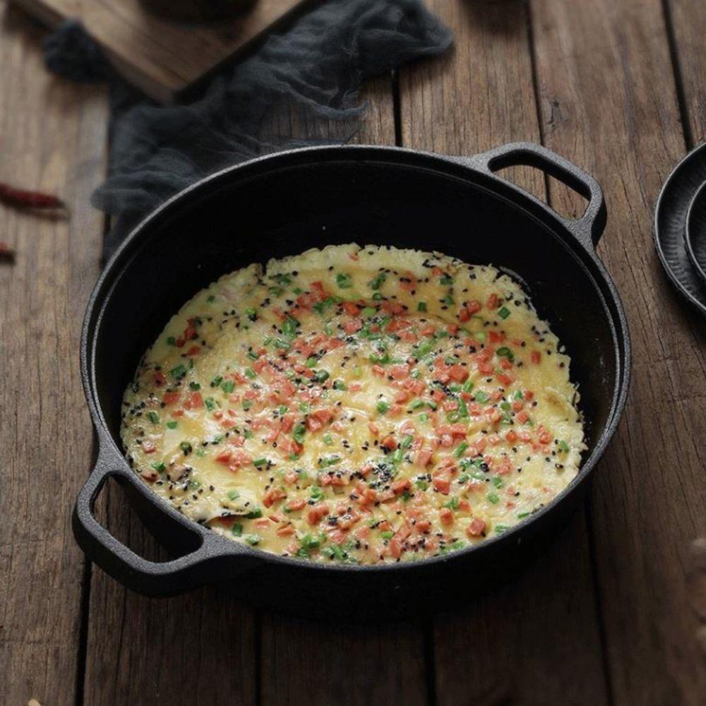 Non-Stick Cast Iron Skillet Non-coated Wok Kitchen Cookware Stir-fry Pan  Outdoor