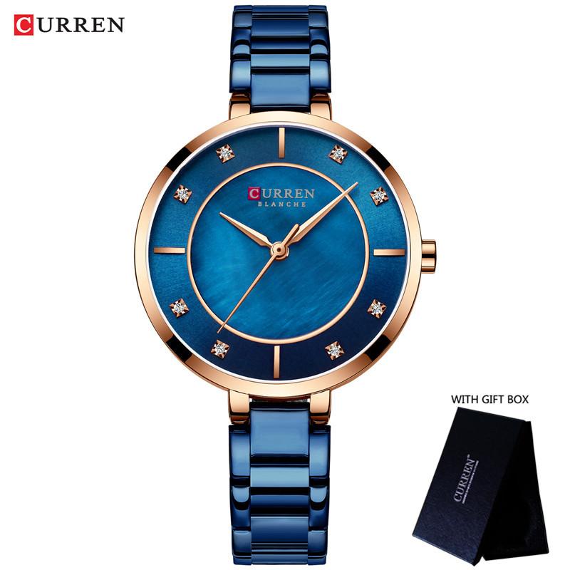 CURREN Women Watch Waterproof Top Brand Luxury Silver Female Clock Stainless Steel Band Classic Bracelet Ladies Wristwatch 9051