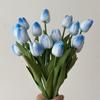 Artificial Tulip Realistic Fake Flower Branch Home Office Wedding Party Table Centerpiece Indoor Outdoor Faux Bloom Decoration