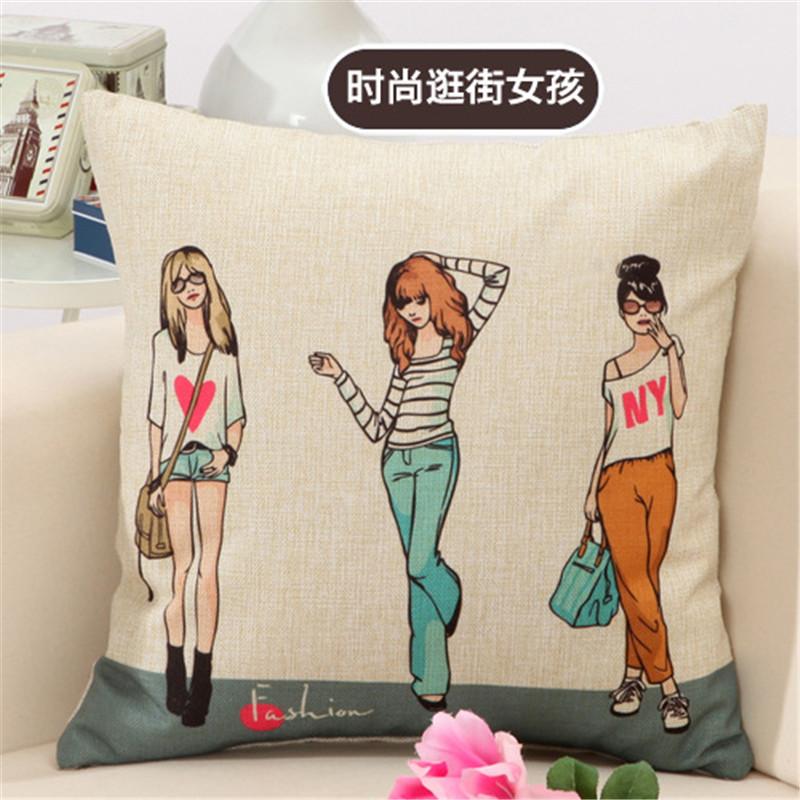 45x45cm Fashion Car Sofa Seat Cushion Cover Cotton Linen Throw Pillowcase Home Living Room Bedroom Decoration