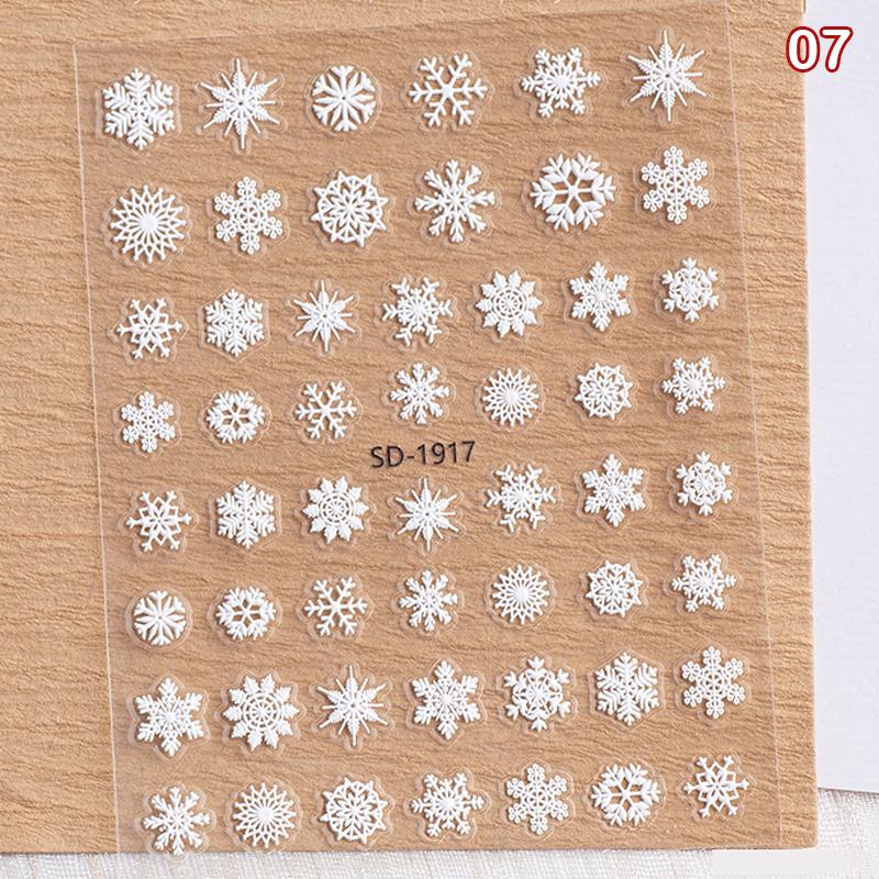 Christmas Lovely Cartoon Bowknot Santa Claus Snowman Christmas Tree Elk Snowflake Nail Art Stickers Xmas Cute Manicure Decals