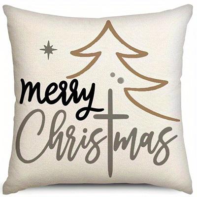Home Decor Christmas & Winter Themed Decorative Pillows Pattern Cushion Cover Suitable For Sofa Bedroom Car Pillow Cover