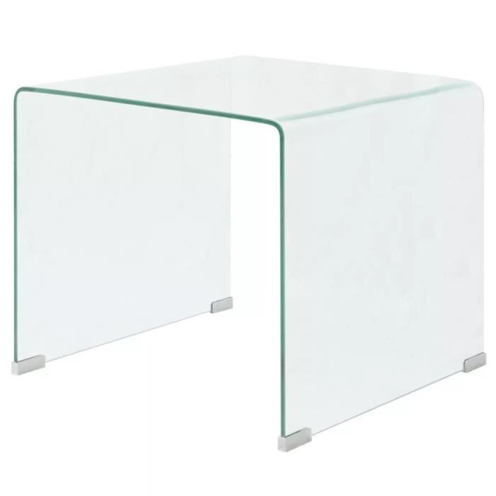 Table basse contemporaine en verre trempé - VIDAXL - 49,5 x 50 x 45 cm - Transparent