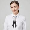 Black Bow Tie Geometric Pre-tied Tie Retro Long Necktie Men