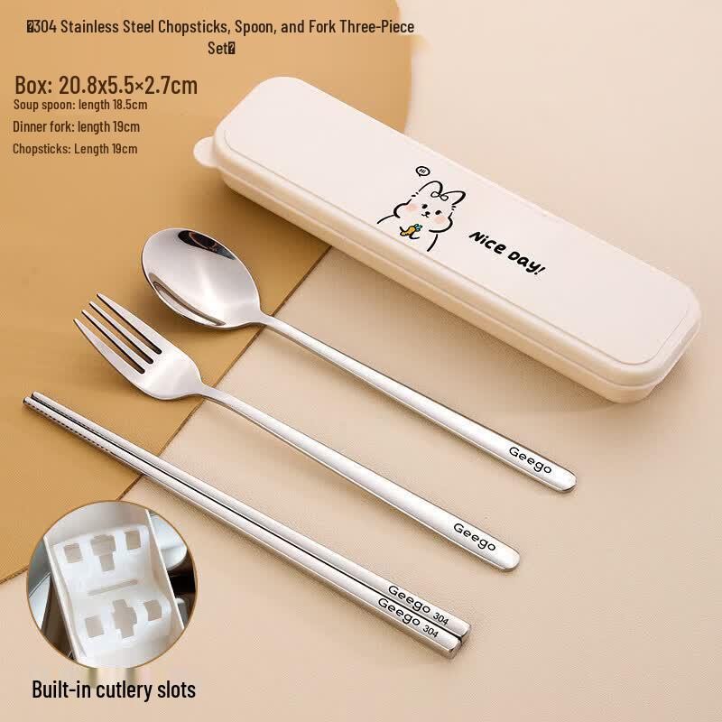Children s 316 Stainless Steel Chopsticks & Spoon Set with Case