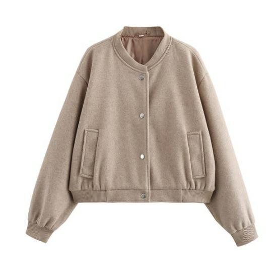 2024 Autumn/Winter Women's Casual Long-Sleeve Soft Bomber Jacket