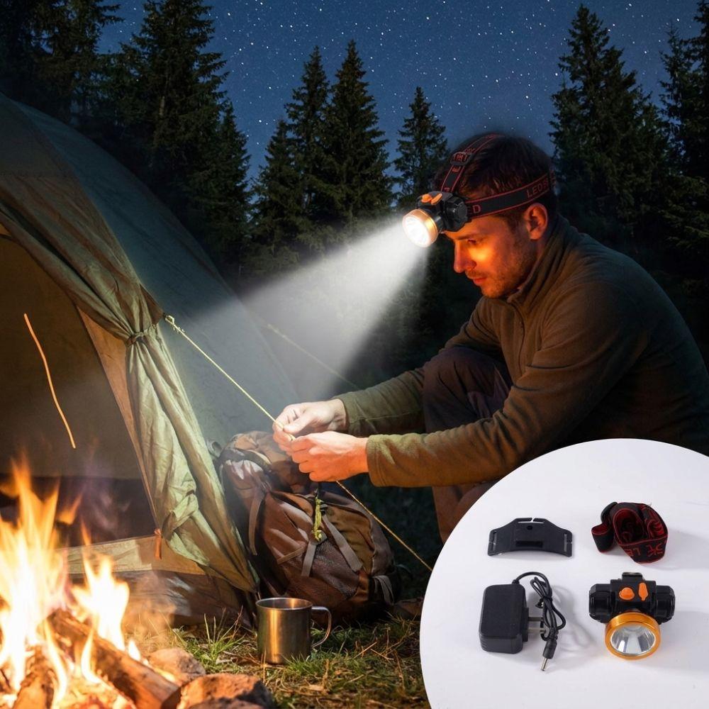 Rechargeable LED Mining Headlamp Long Runtime Hard Hat Clip Mining Lamp Cycling