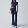 Women's Short Sleeve Flare Leg Tracksuit Set Multi Color Casual Outfit