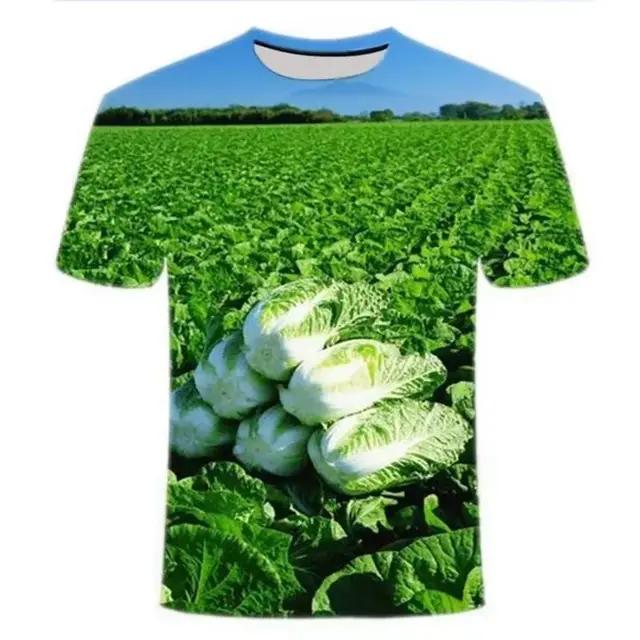 

Летние мужские топы с коротким рукавом с 3d принтом фруктов и овощей, модные креативные повседневные свободные топы в стиле хип-хоп с круглым вырезом XXS