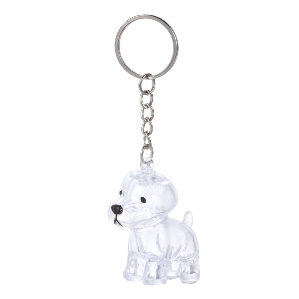 Creative Keychain Dog Shape Keychain Transparent Container Fur Storage Capsule Handmade Design DIY Accessories