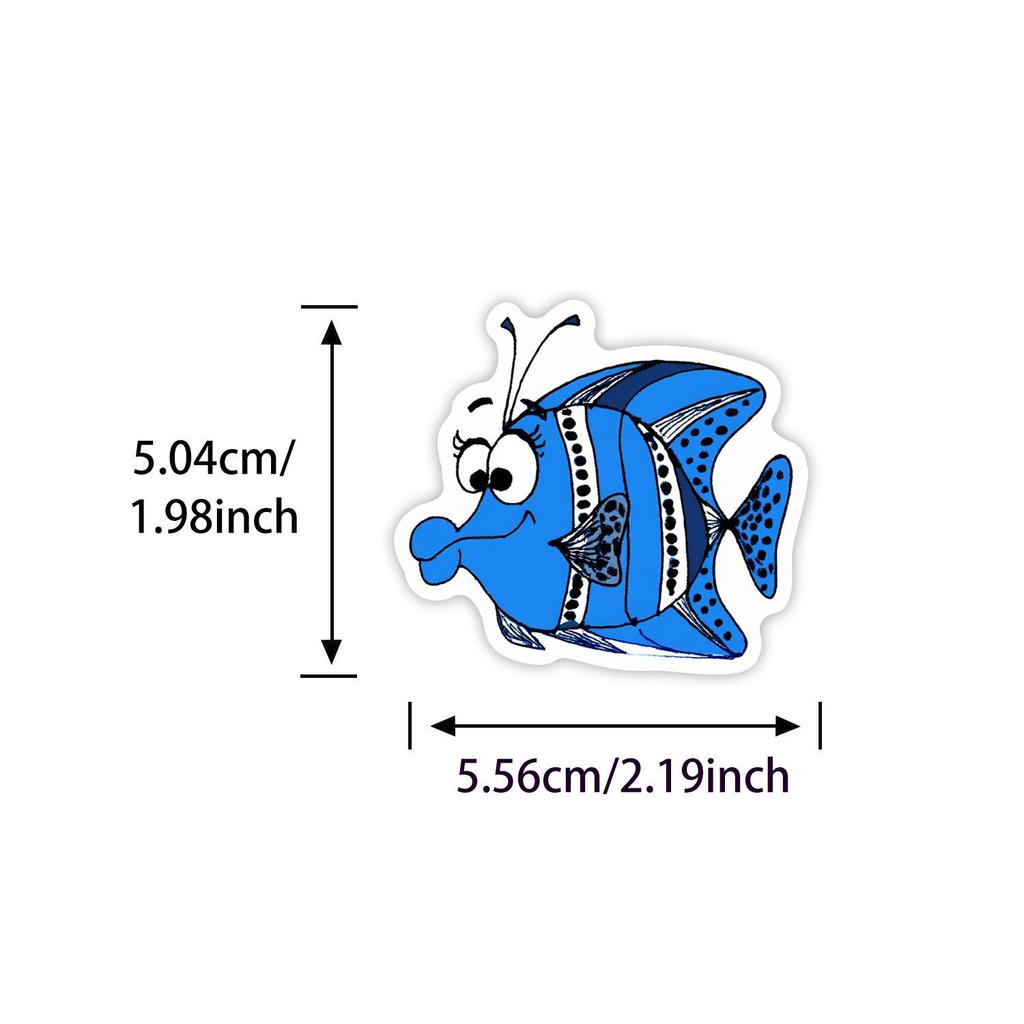 50pcs Cartoon Blue Animal Graffiti Stickers for DIY Notebooks and Luggage Decoration - Trending New Designs