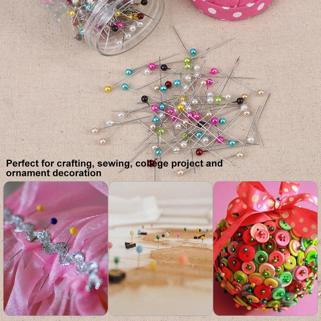 Round Heads Pearl Head Needle Removable Pin Cushion Pin Cushion Box  Sewing Supplies