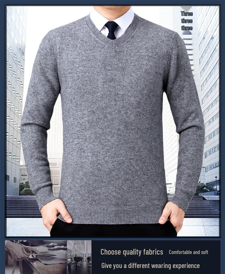 2025 Herren V-Ausschnitt Kaschmirpullover: Dick, Warm, Business Casual für Herbst/Winter