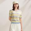 Zhaojun Women's Silk Blend Striped Knit T-Shirt