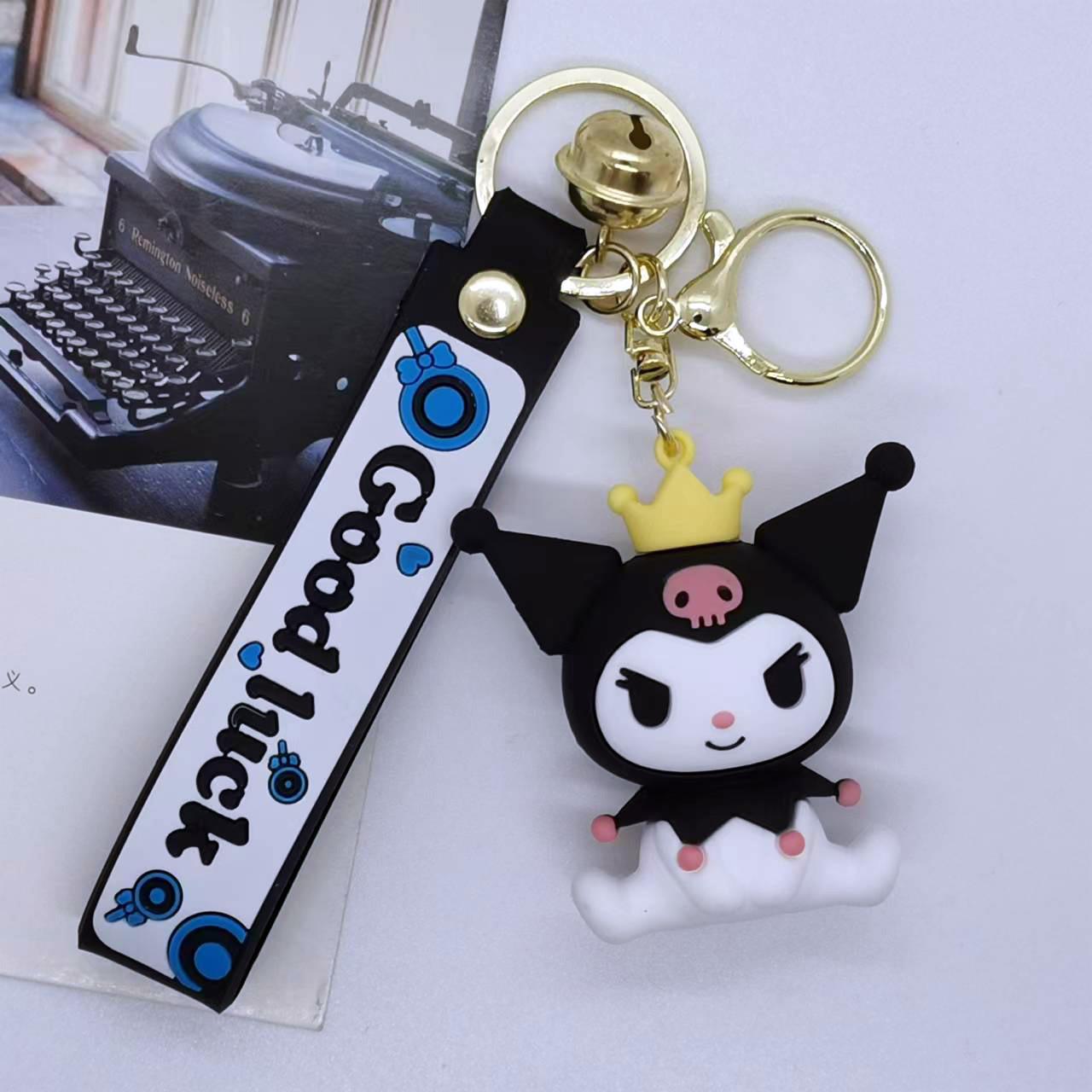 New Creative Cartoon Sanrio Kuromi Doll Keychain Bag Car Keychain Accessories Gift Wholesale Kawaii Cute Personalized Gifts