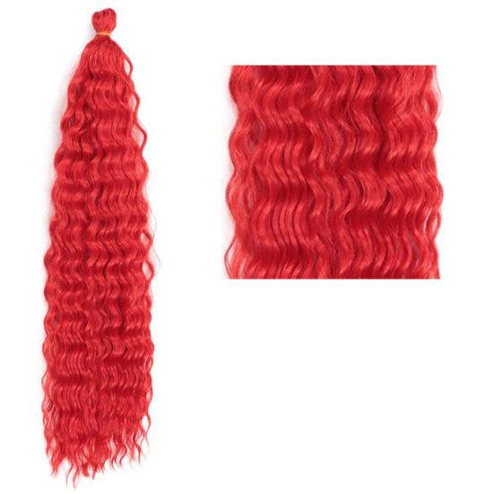 Women Long Curly Hair Bundles Natural Looking Fluffy Crochet Boho Braids Braiding Hair Deep Wave Synthetic Ponytail Hair Extension