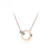 Lokaer Double Circle Cubic Zirconia Chain Link Necklaces Jewelry Stainless Steel Chokers Necklace for Women Free Shipping