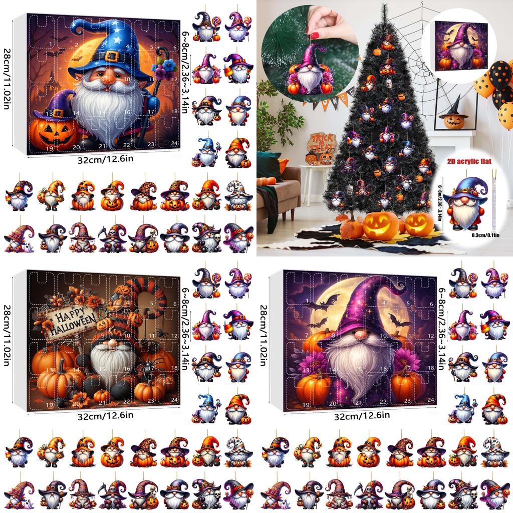 Halloween Dwarf Acrylic Hanging Decor Set With 24 Pieces For Party Celebration And Festive Atmosphere