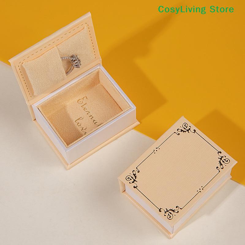 1PC Ring Box With Suede Fabric Lining Book-shaped Creative Flip Lid Magnetic Ring Holder Earrings Jewelry Gift Case Accessorie