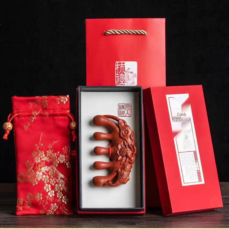 Ancient Style Rosewood & Green Sandalwood Massage Comb Gift Set