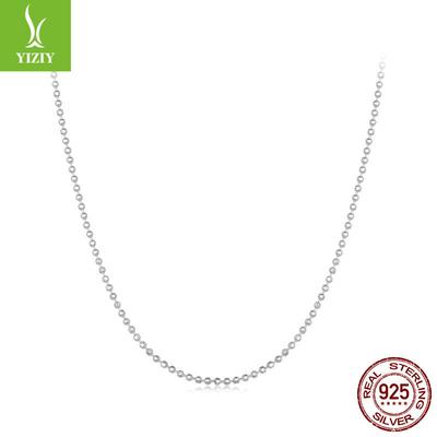 S925 Sterlingsilber Flash Kugelkette Basic Halskette, Einfache und personalisierte vielseitige runde Perlenhalskette Schlüsselbeinkette