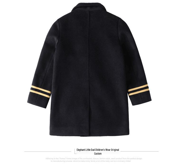 2024 Chlapecký vlněný kabát - Módní vlněná a bavlněná zateplená souprava na podzim/zimu