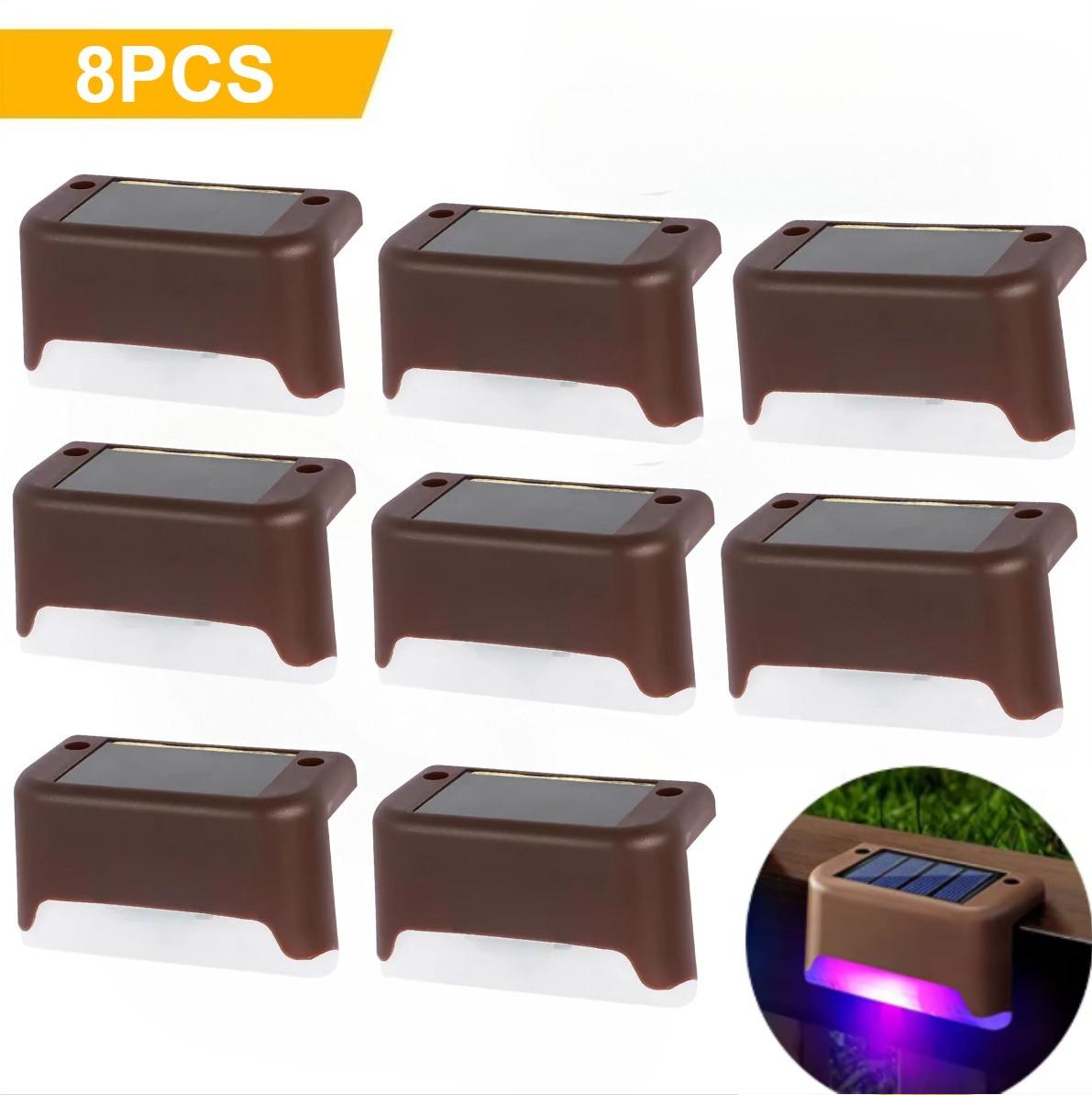 

1/4/8/ Упаковка Солнечные Палубные Светильники Светодиодные Водонепроницаемые Уличные Солнечные Светодиодные Шаговые Светильники Для Палубы Лестницы Патио Двор Садовый Декор 8PCS-Multicolour